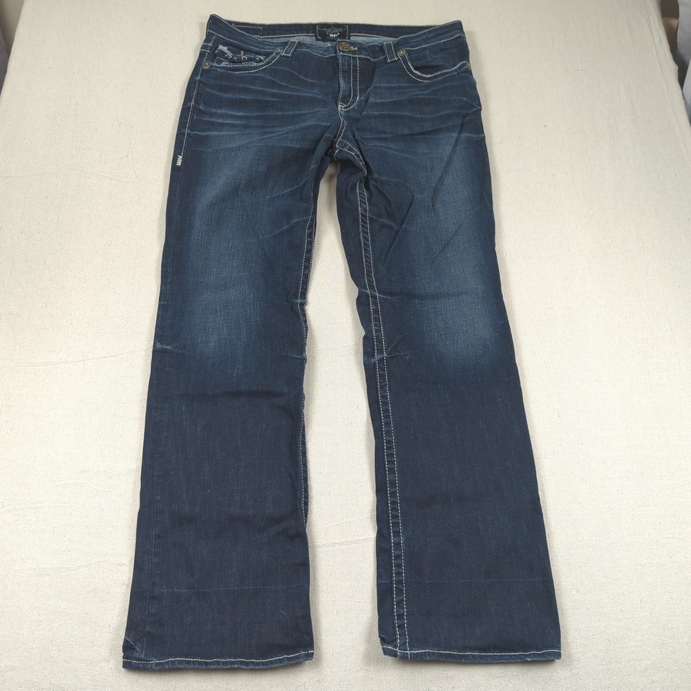 Big Star Jeans Womens 34 Blue Miki Boot Cut Embroidered Western Dark Wash
